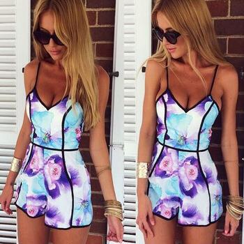 F2351 Printed Siamese dress